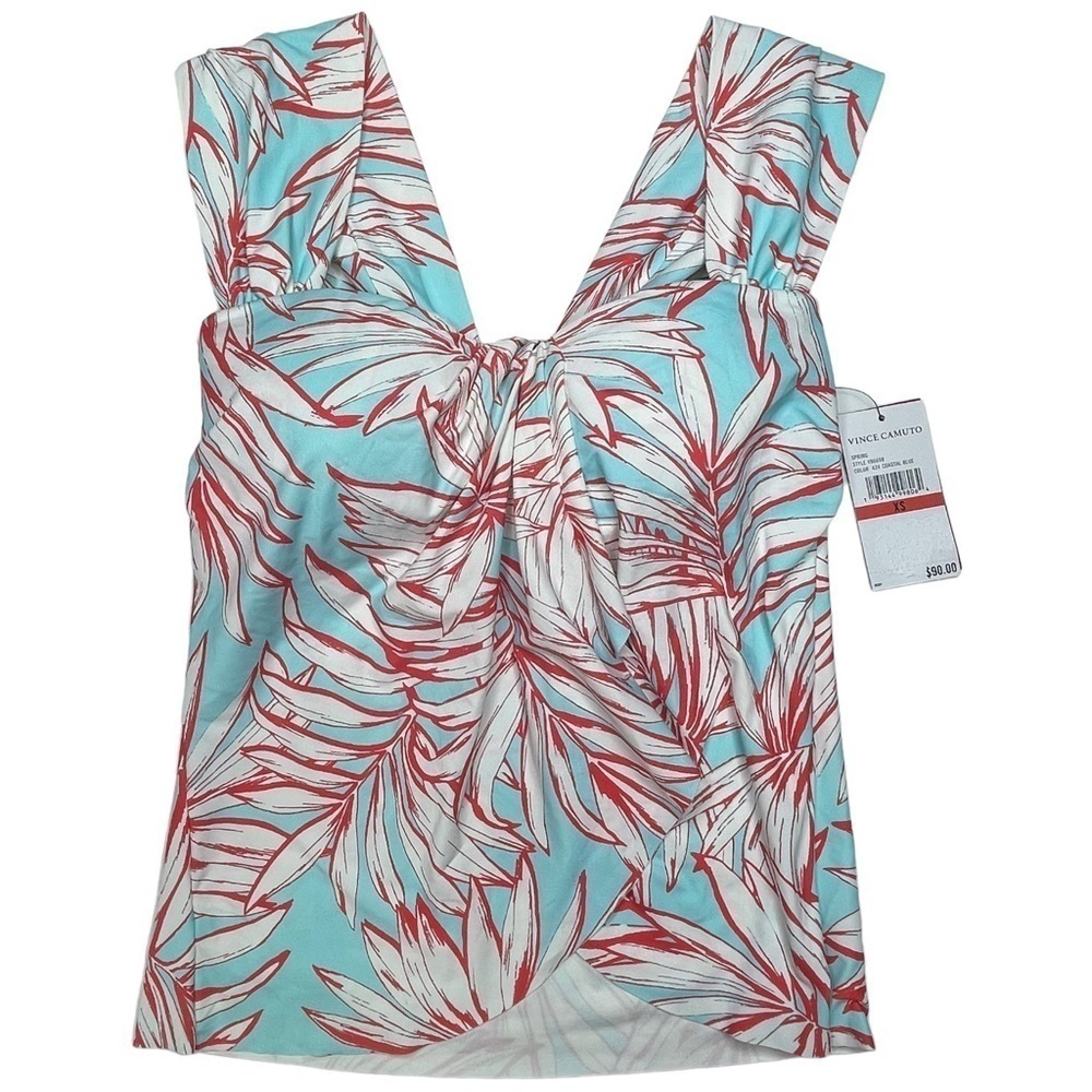 Vince Camuto Coastal Blue Draped Womens Tankini Swim Top Size XS - Picture 4 of 10